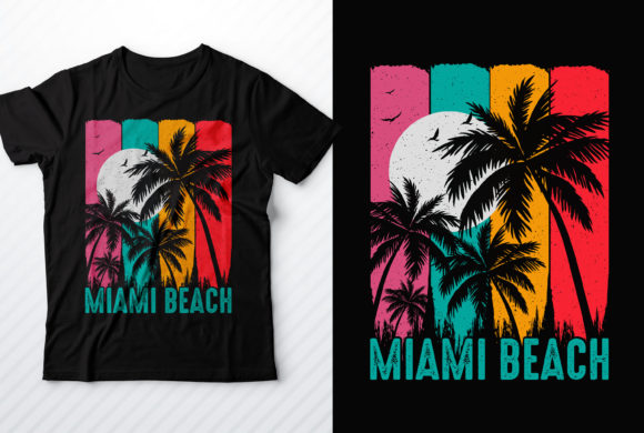 Download Miami Beach, Summer T-shirt Design - Premium Bundle