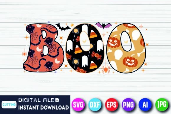 Download Boo Halloween Retro Groovy Shirt SVG - Retro groovy shirt Collection