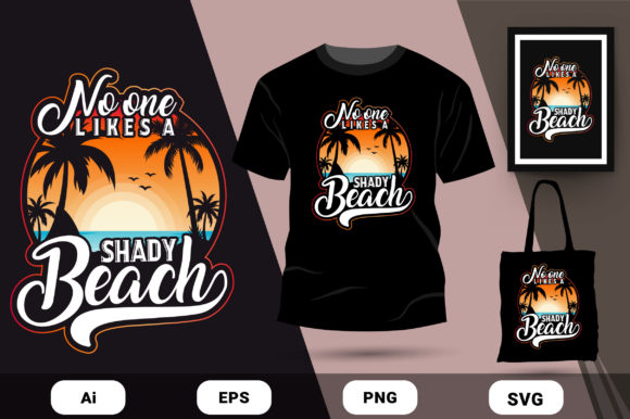 Download Shady Beach Summer T-shirt Design Vector - Premium Bundle