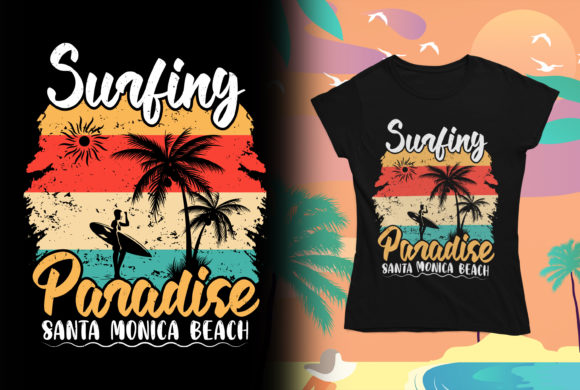 Download Santa Monica Beach Summer T-Shirt Design - Premium Bundle