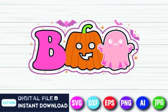 Download Boo Pumpkin Halloween Retro Groovy Shirt - Retro groovy shirt Collection