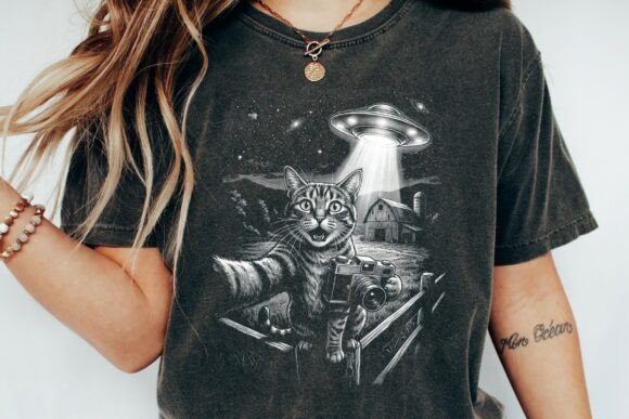 Download Funny Cat Selfie Alien Abduction Ufo - Ufo Collection
